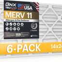 BNX TruFilter 14x24x1 Air Filter MERV 11 (6-Pack) - MADE IN USA - Allergen Defense Electrostatic Pleated Air Conditioner HVAC AC Furnace Filters for Allergies, Dust, Pet, Smoke, Allergy MPR 1200 FPR 7