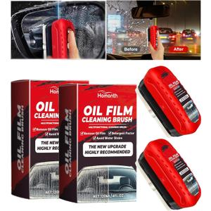 2 PCS Automotive Oil Film Cleaning Brush,2025 New Coating for Windshield, Prevents Rain and Fog,Improves Clarity and Visibility