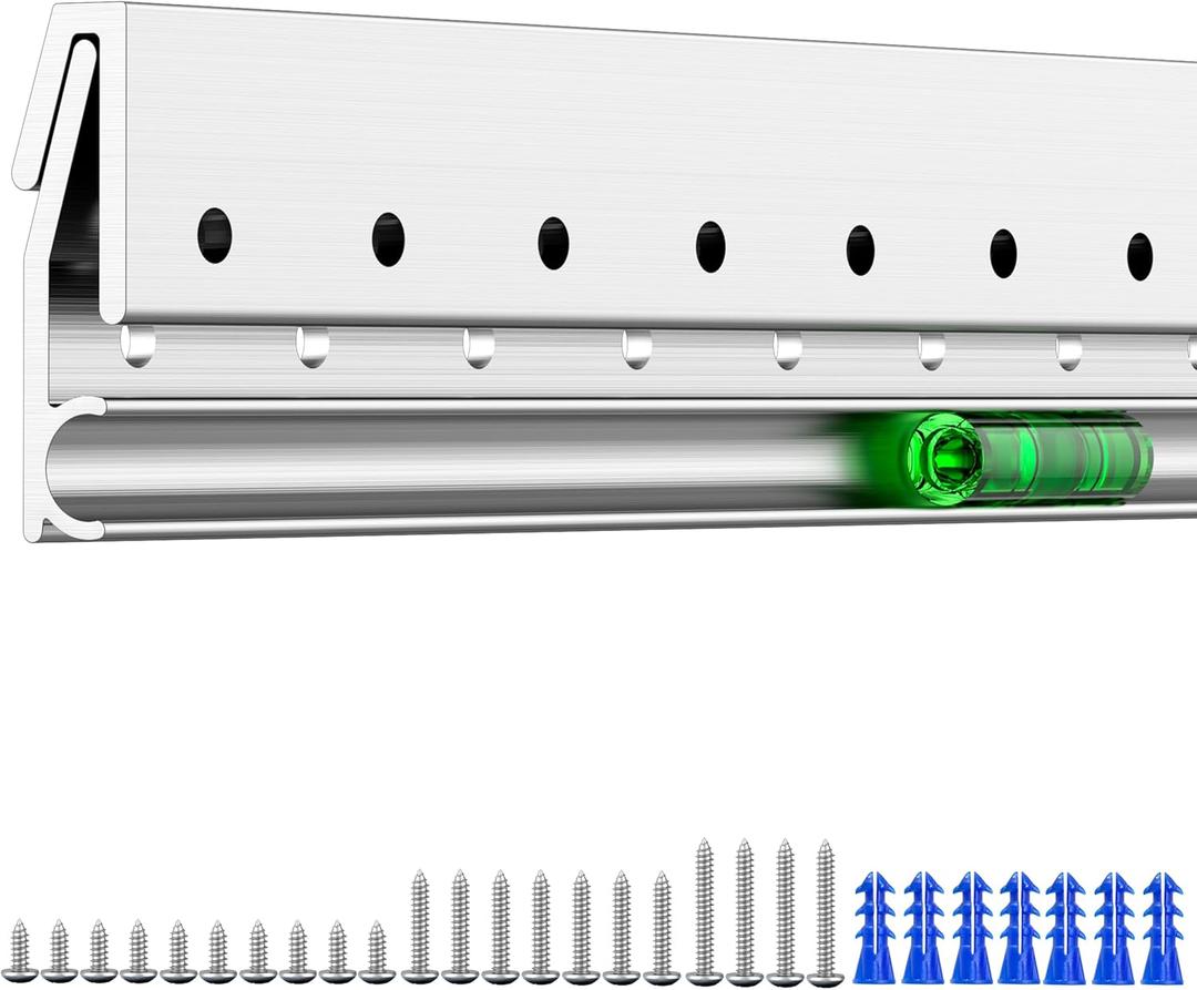 Heavy Duty Cabinet and Headboard Hanging Bracket 300 lbs- French Cleat Hanger - Wall Mount Hanger with Hardware for Shelf, Heavy Mirror,White Board,Ledges,Picture Frames - 42" 2 Pack