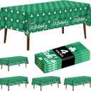 3 x 4 Pack St. Patricks Day Plastic Tablecloth 54 x 108 Inch Green Lucky Shamrock Disposable Table Cover for St. Patrick's Day, Irish and Spring Decorations