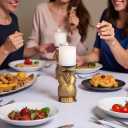 Gold Owl Candle Holder Set of 2  Decorative Taper & Small Pillar Candlestick Holders for Table Centerpieces, Shelf & Living Room Dcor