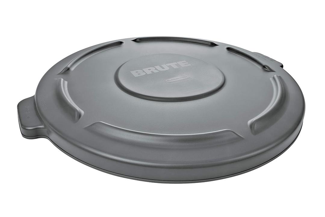 Rubbermaid Commercial Products BRUTE Heavy-Duty Round Trash/Garbage Lid, 20-Gallon, Gray, Outdoor Waste Container for Home/Garage/Mall/Office/Stadium/Bathroom