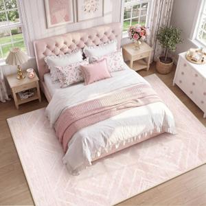 8'x10'Washable Area Rug for Living Room Bedroom Lightpink