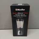 Mueller Smoothie Blender for Smoothies - Personal Blender for Shakes, Frozen Drinks, Baby Food & More, 15oz Travel Cup and Lid, Durable Stainless Steel Blades for Powerful Blending Performance, Black