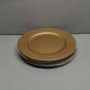 ZEAYEA 12 Pack Gold Charger Plates, 13 Inch Plastic Round Dinner Charger Plates for Wedding Party, Elegant Tabletop Decor