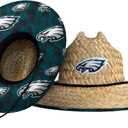 FOCO Men's NFL Team Logo Floral Lifeguard Beach Straw Sun Hat