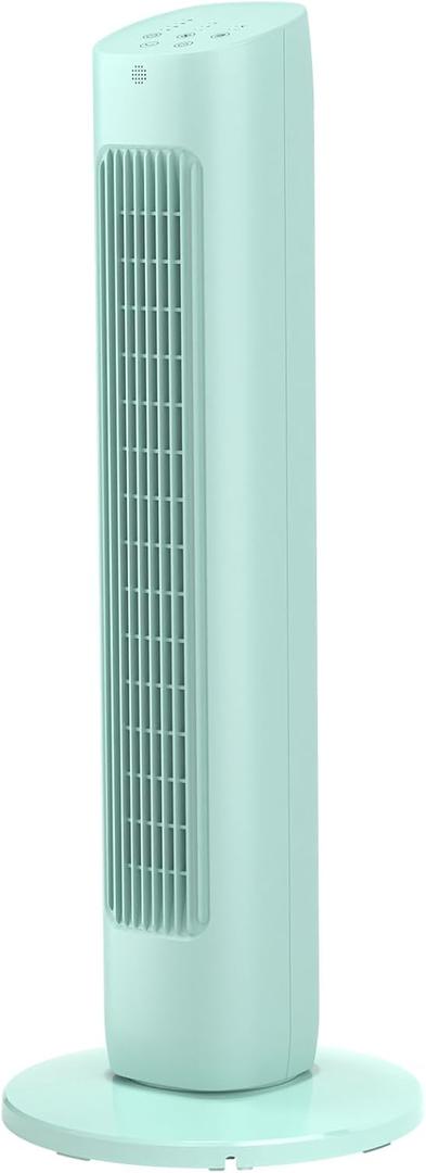 Antarctic Star Tower Fan 85Oscillating Quiet Cooling 15H Timer Remote Control Powerful Standing 3 Wind Speed 3 Wind Modes LED Display Bladeless Portable LED Display,Bedroom Office, Green