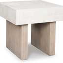 Signature Design by Ashley Jorlaina Modern End Table with Heat Resistant, Scratch Resistant and Fade Resistant Surface, Light Gray & Light Brown