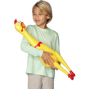 Animolds Hug Me Giant Rubber Chicken- Huge Stress Relief Screaming Chicken Toy | Screams Up to 45 Seconds- Novelty Gag and Prank Toys | Funny Toys Gifts for Christmas Stocking Stuffers for Kids Adult