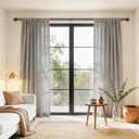 Curtain Rods 2 Pack 66 to 120 Inch, HOTOZON Curtain Rods for Windows, 3/4 Inch Single Drapery Rod with Netted Finials, Antique Bronze