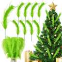 8 Pcs Christmas Tree Picks Decoration 18 Inch Red Green Curly Tree Topper Xmas Artificial Stems for Christmas Tree Decor Vase Fillers Home Wreath Crafts, 18.1 Inches