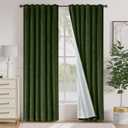 Lazzzy Green Velvet Curtains 84 Inch Long Blackout Thermal Insulated Room Darkening Lined Curtain Drapes Luxury Back Tab Window Treatments for Bedroom Living Room 2 Panels, 52 x 84 Inch, Moss Green