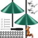 Qualirey 2 Pack 24 Inch Large Squirrel Baffle for Bird Feeder Pole, Outside Mount Bird House Guard for Outdoor Shepherd's Hook (Green,Pole)