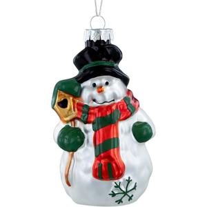 PETCEE Snowman Christmas Ornaments - Blown Glass Snowman Ornaments for Christmas Tree Decorations Cute Snow Man Hanging Ornament Keepsake Gifts Holiday Decor for Kids Family Friends Xmas Party Favors