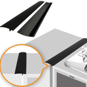 Linda’s Essentials Silicone Stove Gap Covers (2 Pack), Heat Resistant Oven Gap Filler Seals Gaps Between Stovetop and Counter, Easy to Clean Stove Gap Guard (21 Inches, Black)