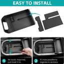 Center Console Organizer Tray Compatible with 2019-2025 Toyota RAV4 & Prime Accessories, ABS Material Insert Armrest Secondary Storage Box for RAV-4 Interior Accessories, Black
