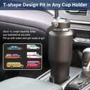 40 oz Insulated Water Bottle with Straw fit in Car Cup Holder(Cold 48 hrs, Hot 24 hrs) Drinking Bottle with Straw Lid, Spout Lid and Flex Cap Leakproof Travel Thermo MugOlive