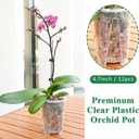 Orchid Pot 12-Pack: Clear Plastic 4.7-Inch Orchid Pots, Holes for Repotting, Indoor/Outdoor Flower Planter