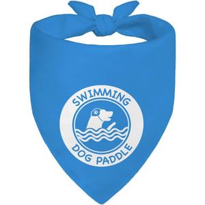 WHTYEFZ Swimming Dog Paddle Blue Dog Bandana, Funny Swimming Dogs Pet Scarf Accessory Photo Prop for Pool Beach, Swim - Themed Pet Scarf for Loving - Swim Pup, Birthday Vocation Gifts for Pup Lover