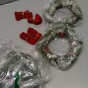 4 Pcs Small Mini Christmas Wreaths for Kitchen Cabinets, Frosted Cedar Christmas Candle Rings Wreath for Pillars Kitchen Cabinet Windows, Centerpieces Table Decorations