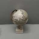 Deco 79 Marble Globe, 9" x 8" x 14", White