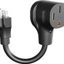 50 Amp to 110 Volt RV Adapter,NEMA 5-15P to NEMA 14-50R Electrical Power Adapter,10/3 Gauge RV Dogbone Adapter Cord 12 Inch with LED Power Indicator, ETL Listed, Black