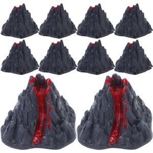 DECHOUS 10Pcs Plastic Volcano Toy: Fake Volcano Model Decorations - Small Volcanoes Landscape Model for Scientific Education Projects Dinosaur Scene Accessories