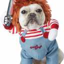 Pet Costumes Pet Deadly Doll Dog Costume Funny Clothes with Knife Outfit for Small Medium and Large Dogs Halloween