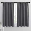 RYB HOME Blackout Curtains for Bedroom Living Room 63 inches Long, Thermal Insulated Privacy Rod Pocket Drapes for Nursery Office Home Theater, Width 34 by Length 63, Grey, 2 Panels