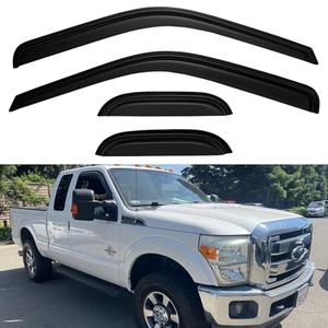Window Visors Rain Guards for 1999-2016 Ford F250 F350 F450 Super Duty SuperCab, Out-Channel Window Vent Wind Deflectors Visors Shades for 99-16 F-250 F-350 F-450 Extended Cab