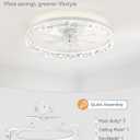 LEDIARY 20" Modern Ceiling Fans with Lights and Remote, Dimmable Low Profile Ceiling Fan, Flush Mount Ceiling Fan, Stepless Color Temperature Change and 6 Speeds - White