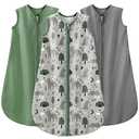 Yoofoss Baby Sleep Sack, M 6-12 Months Baby Wearable Blanket 100% Organic Cotton 2-Way Zipper Toddler Sleeping Sack, 3 Pack Soft Lightweight Sleep Sacks for Babies