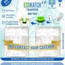EcoKatch Bathtub Drain Hair Catcher – No-Contact Dispose, Conceals Hair, Reusable BPA-Free Silicone Mesh Strainer, Fits 1.5”–1.75” Pop-Up & Regular Drains (Polar White, 2)