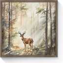 SunFlax Wildlife Elk Wooden Wall Art: Forest Deer Decor Natural Scenery Animal Pictures Rustic Farmhouse Painting for Bedroom Home 24" W x 24" H