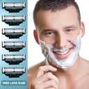 Mach 3 Razor Refills for Men, Razor Blade Refills for Men, 24 PCS Triple-Layer Blades Compatible with mach 3 razor blades refills and Mach3 Razors, Precision Shaving Pack