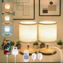 Table Lamps Set of 2, Bedside Lamps with USB C Ports for Nightstand, Dimmable Touch Table Lamps for Bedroom Living Room, 3 Color Temperatures with Remote & App Control, 2 LED Bulbs Included
