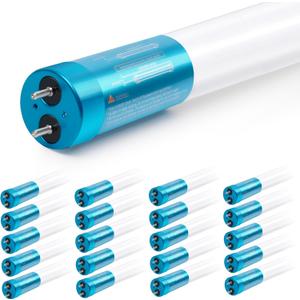 hykolity 20 Pack 4FT LED T8 Ballast Bypass Type B Light Tube, 18W, 2400lm for Single-Ended & Dual-Ended Connection, 5000K, Frosted Lens, T8 T10 T12 Tube Light for G13, 120-277V, UL Listed