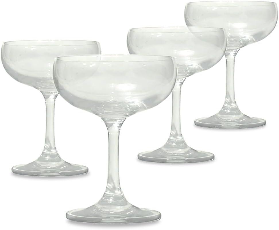 Martini Glasses set of 4, Cocktail Glasses 7oz Crystal Martini Coupe Glasses Blown Glass for Martini, Champage,Whsiky,Cocktail, Gift for House Warming/Wedding/Party/Valentine
