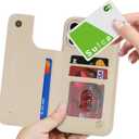 iCoverCase Compatible with iPhone 16 Wallet Phone Case with Card Holder for Women Men, [RFID Blocking] Card Slots PU Leather Protective Wallet Case 6.1 Inch (Beige)