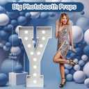 Marquee Letters Silver Birthday Decorations: Large 4 Feet Tall Light Up Letters for Party Decor Merry Me Baby Shower Big Foam Cardboard Letter Y (Sliver)