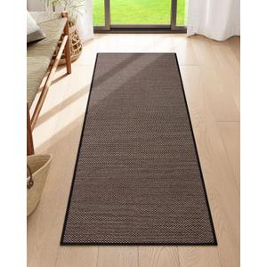 Lahome Noe Farmhouse Black Runner Rug, 2x5 Runners for Hallways Entryway Non Slip Washable Kitchen Rugs, Neutral Non Shedding Floor Carpet for Entry Bathroom