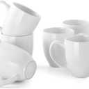DOWAN Coffee Mugs, White Coffee Mugs Set of 6, 16 oz Ceramic Coffee Cups with Large Handles for Men Women, Porcelain Big Mug for Tea Latte, Mug Gifts for Home Office Party