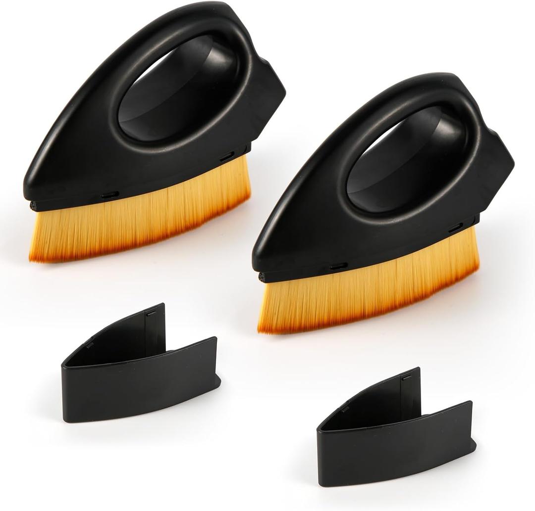 2 x 2pcs Auto Tire Dressing Brush, High Density Shine Brush Bristles Tire Applicator Brush Portable Car Tire Wash Brush with Handle Auto Detailing Tire Brush for Car Cleaning Supplies (Yellow)