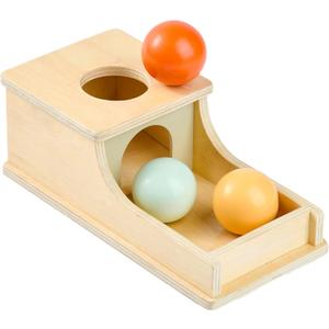Montessori Mama Object Permanence Box Montessori Toys for Babies 6-12 Months, Developmental Ball Drop Montessori Wooden Toys, Infant Toddler Montessori Toy for 1 Year Old