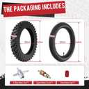 Rear 80/100-12 3.00-12 Tire and Inner Tube,80-100-12 Dirt Bike Tire Compatible with 90cc 110cc 125cc Honda XR70 CRF70 Yamaha PW80 TTR90 KX65 Taotao DB14 Coolster QG214 Tuttio Off Road Motorcycle