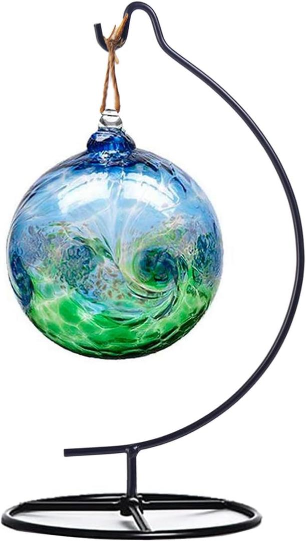 Ornament Display Stand Air Plant Stand Iron Hanging Stand Flower Pot Stand Rack Holder for Hanging Glass Globe Witch Ball Terrarium Christmas Ornament and Home Wedding Decoration (Moon shape2)