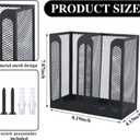 Maxcheck Metal Mesh Cup and Lid Holder Coffee Paper Cup Dispenser Lid Holder Storage Organizer Countertop or Wall Mount for Coffee Bar, Kitchen, Breakroom(2 Compartments, 8.2 x 4.1 x 7.9 Inch)