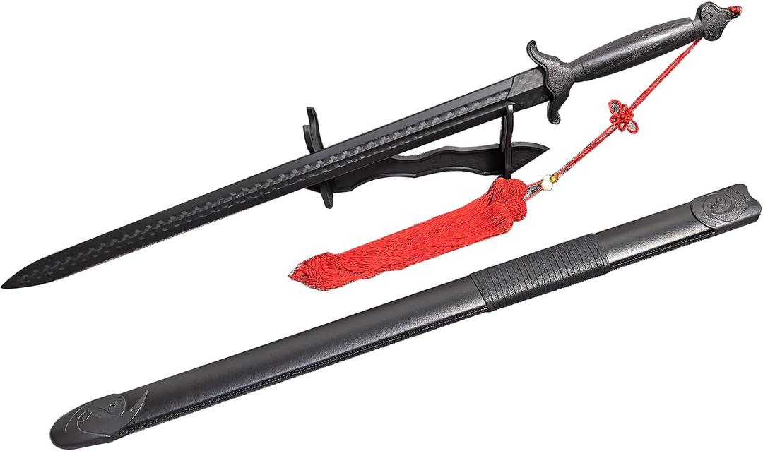 Tai Chi Sword, 99cm/38.9inch High Elasticity Plastic Sword, Plastic Sword Martial Arts Polypropylene Sword Training Katana Practice with Scabbard