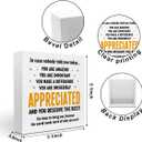 3 x Appreciation Gifts Wooden Box Sign Thank You Gifts for boss teacher Women | Inspirational Team Gift Ideas, Motivational Quote Desk Decor Office Positive Affirmations Desk Decor Christmas Birthday Gifts