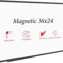 JILoffice Magnetic Whiteboard/White Board, Dry Erase Board 36 x 24 Inch, Black Aluminum Frame Wall Mounted Board for Office Home and School